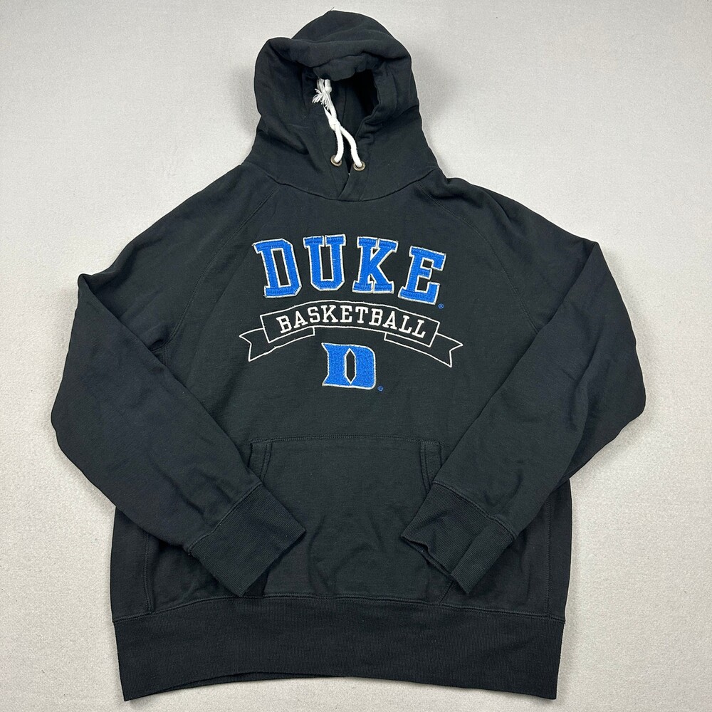 Duke Blue Devils Hoodie Men Medium Black Campus Crew Sweatshirt Pullover NCAA M